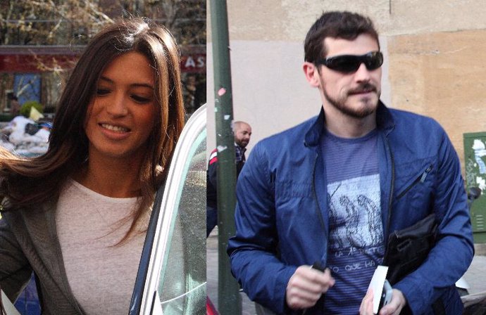 Sara Carbonero e Iker Casillas  saliendo de casa de la periodista