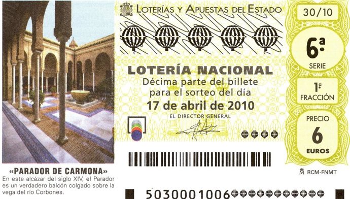 Imagen Del Décimo De Lotería Nacional