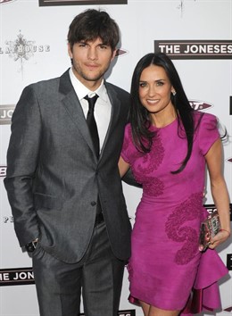 Los actores Ashton Kutcher y Demi Moore