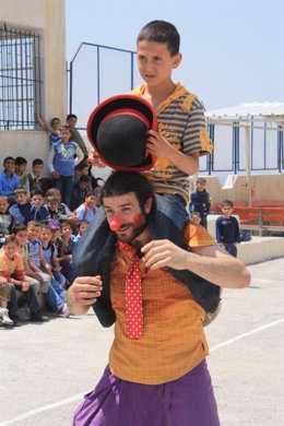 El Clown Iván Prado En Ramallah