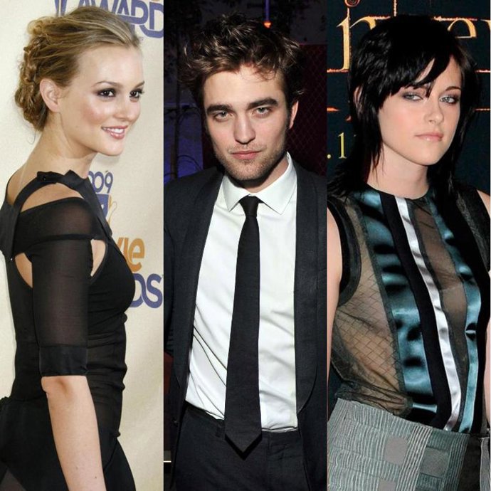 Leighton Meester, Robert Pattinson Y Kristen Stewart
