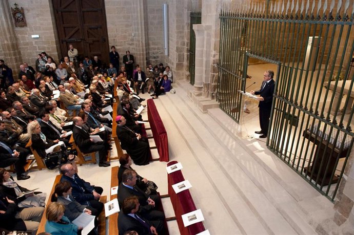 Sanz, Durante El Acto De Inauguración De La Iglesia De Ujué.
