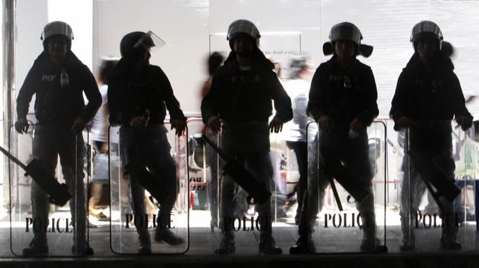 Marcha de los camisas rojas en Bangkok