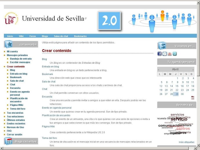 Imagen De La Web 2.0 De La US