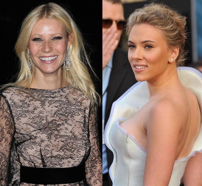 Montaje De Las Actrices Gwyneth Paltrow Y Scarlett Johansson