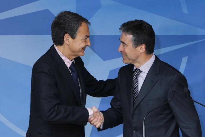 presidente del Gobierno, José Luis Rodríguez Zapatero en la sede de la OTAN