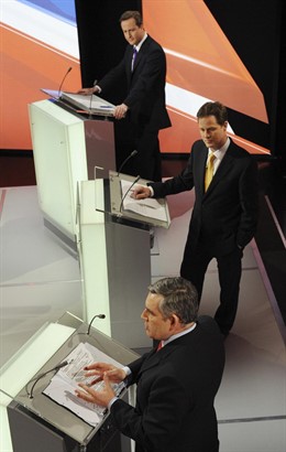 Cameron, Clegg Y Brown, Debate Inglaterra