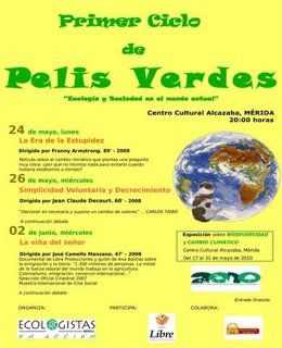 Cartel Ciclo Películas Medioambientales Mérida