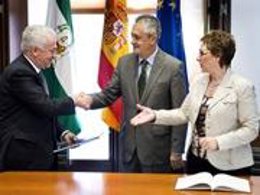 Firma Del Convenio Entre Da Silva, Griñán Y Martínez Aguayo