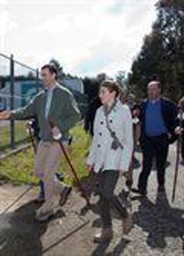Los Príncipes De Asturias Recorriendo Un Tramo Del Camino De Santiago.