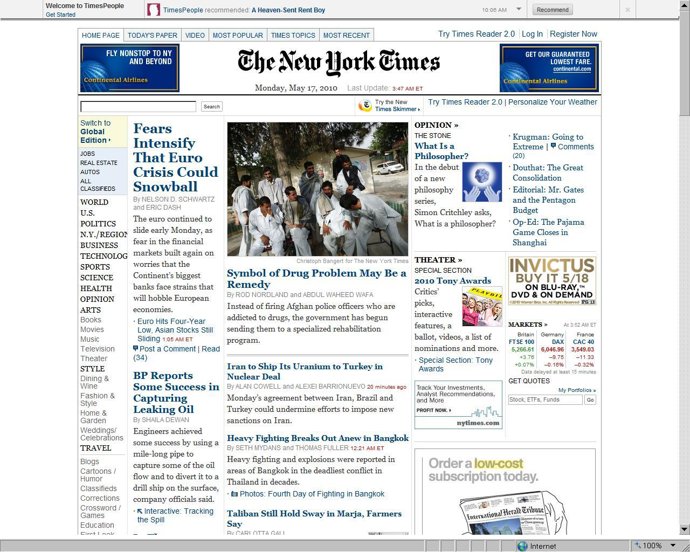 Portada De 'Nytimes.Com'.