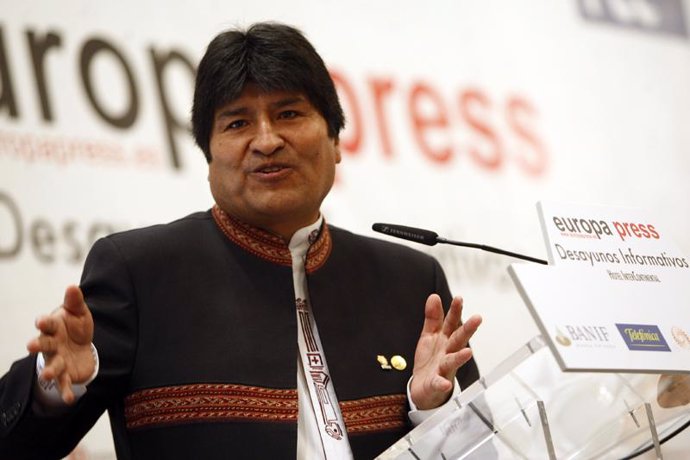 presidente de Bolivia, Evo Morales, en los desayunos de Europa Press