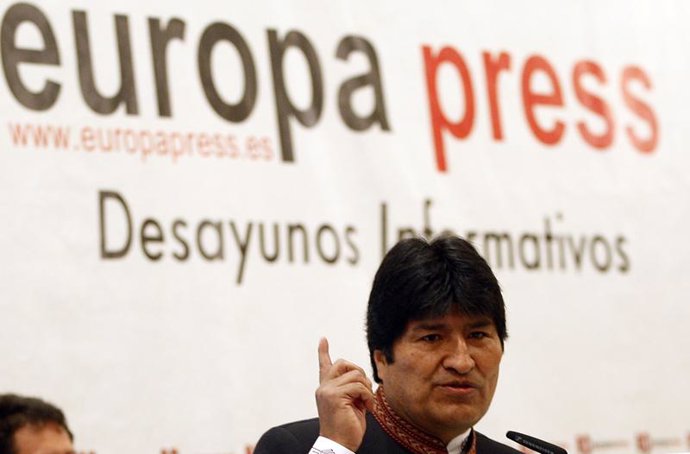 presidente de Bolivia, Evo Morales, en los desayunos de Europa Press