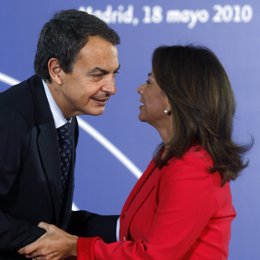 Zapatero y Laura Chinchilla