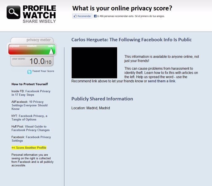 Privacidad perfil Facebook