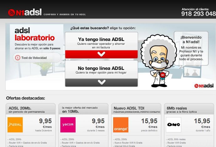 web comparador adsl