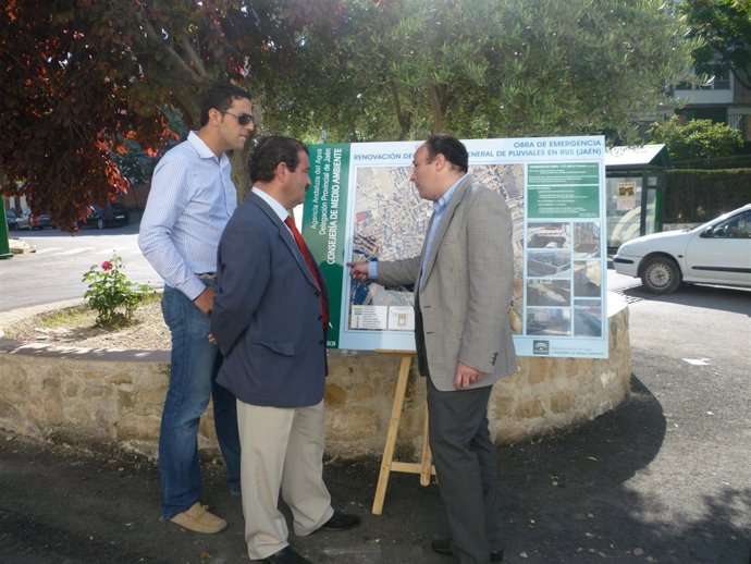 Inauguración del sistema de colectores que evitará inundaciones en Rus (Jaén)