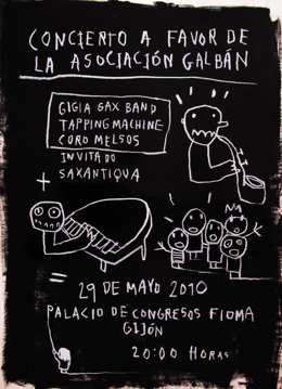 Cartél del concierto a favor de la Asociación Galbán