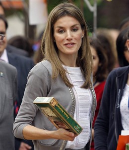 La Princesa Letizia en la localidad asturiana de El Entrego