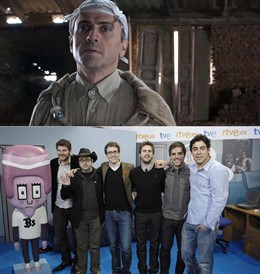 Montaje con José Mota y los miembros de Muchachada Nui