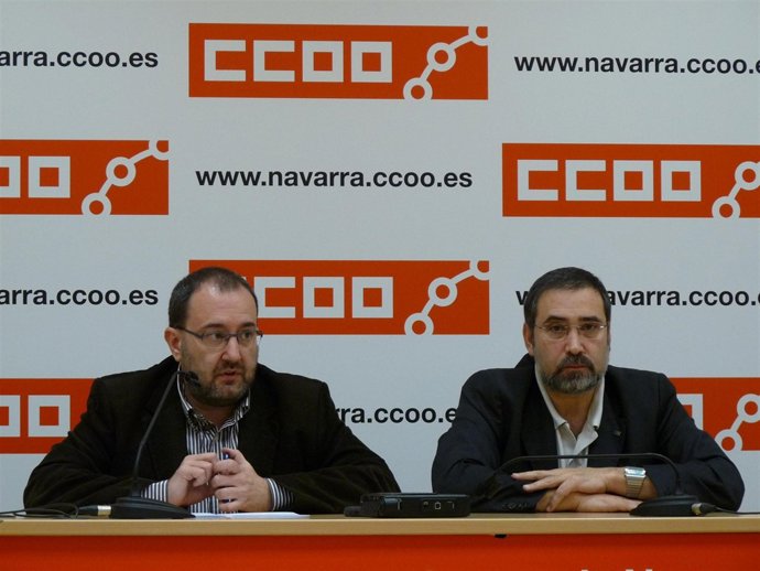 El coordinador general de IUN, José Miguel Nuin, y el secretario general de CCOO