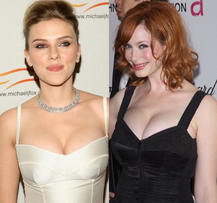 Montaje de las actrices Scarlett Johansson y Christina Hendricks