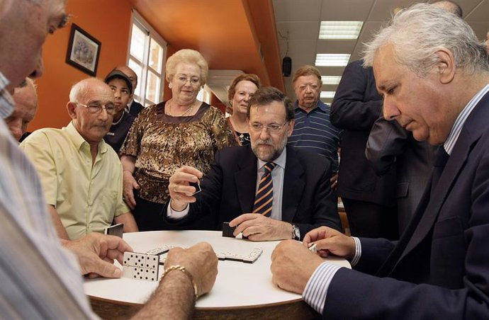 Arenas, hoy con Rajoy en una residencia de la Tercera Edad de Almería