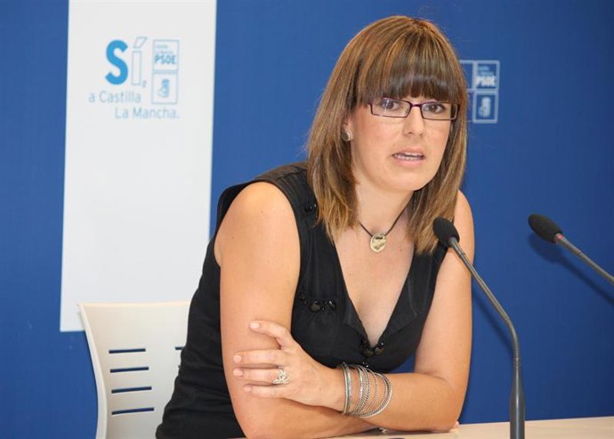Esther Padilla durante la rueda de prensa que ofreció en Toledo