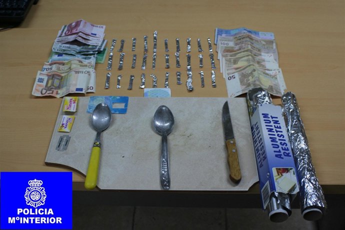 Efectos incautados en la operación.