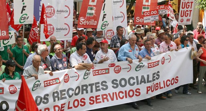 Manifestación en Sevilla del sector público