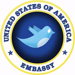 Montaje de Twitter en la embajada de EE.UU.