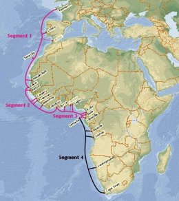 Conexión banda ancha europa y africa