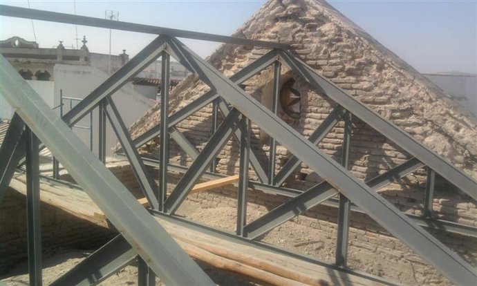 Estado actual de la cubierta en obras de la Ermita de Nuestra Señora del Socorro