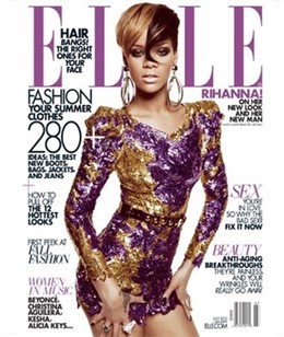 La cantante de R&B Rihanna en la portada de la revista 'Elle'