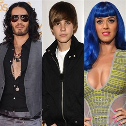 Russell Brand, Justin Bieber, Katy Perry