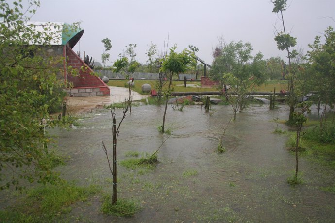Inundaciones por las intensas lluvias en el Parque de la Vida