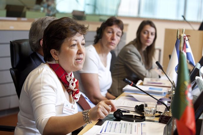 La conselleira de Sanidade en una mesa redonda en Bruselas.
