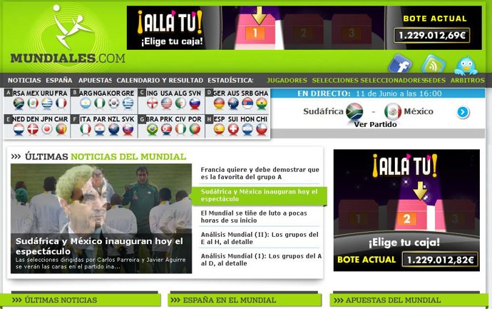 Portada de 'Mundiales.com'