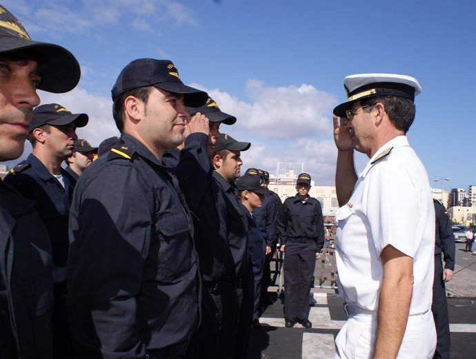 Marines del patrullero Vencedora a su llegada a Las Palmas de Gran Canaria