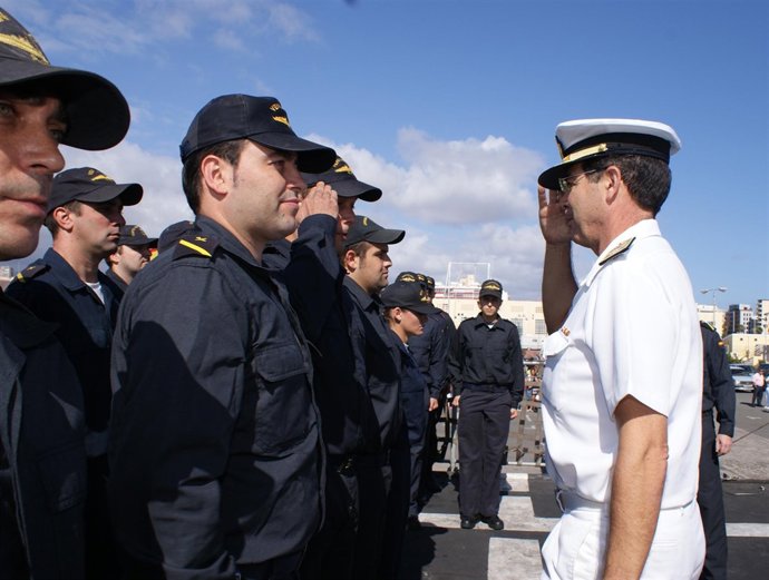 Marines del patrullero Vencedora a su llegada a Las Palmas de Gran Canaria