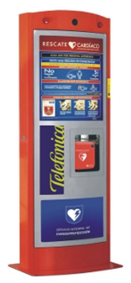 Columna de rescate cardiaco de Telefónica.