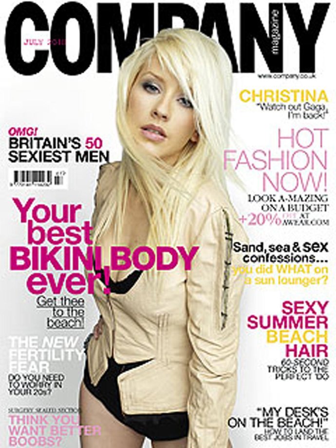 La cantante Christina Aguilera portada de la revista británica 'Company'