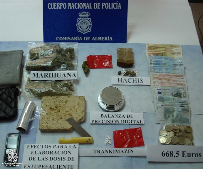 Estupefanciente intervenido en el barrio almeriense de Pescadería