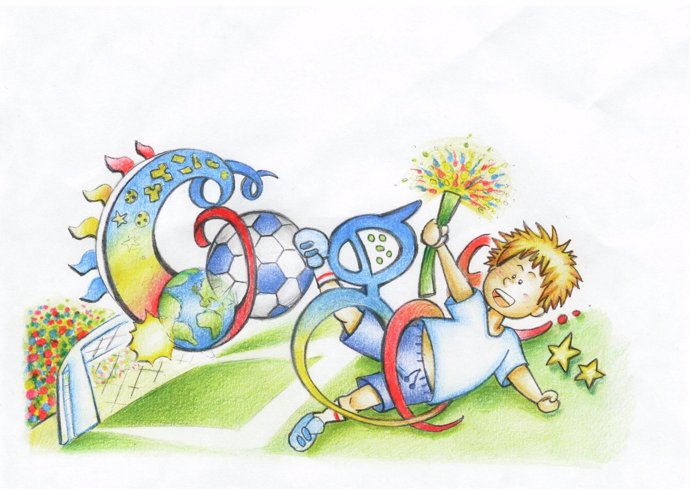 Diseño ganador en España del concurso Doodle 4 Google 'I love fooball',