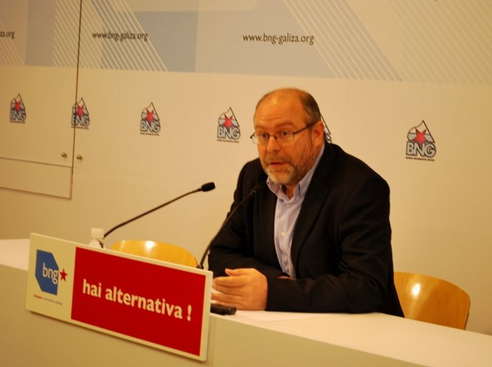 Manuel Antelo, secretario de Acción Municipal del BNG, en rueda de prensa