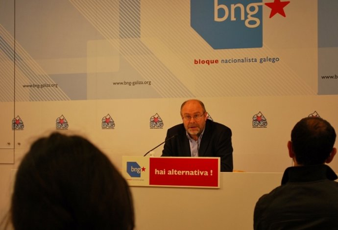 Manuel Antelo, secretario de Acción Municipal del BNG, en rueda de prensa