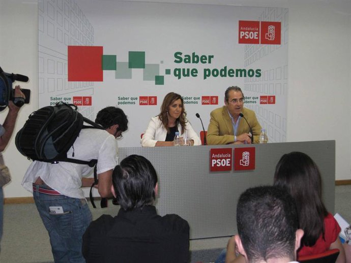 Susana Díaz, con Diego Asensio, hoy en Almería