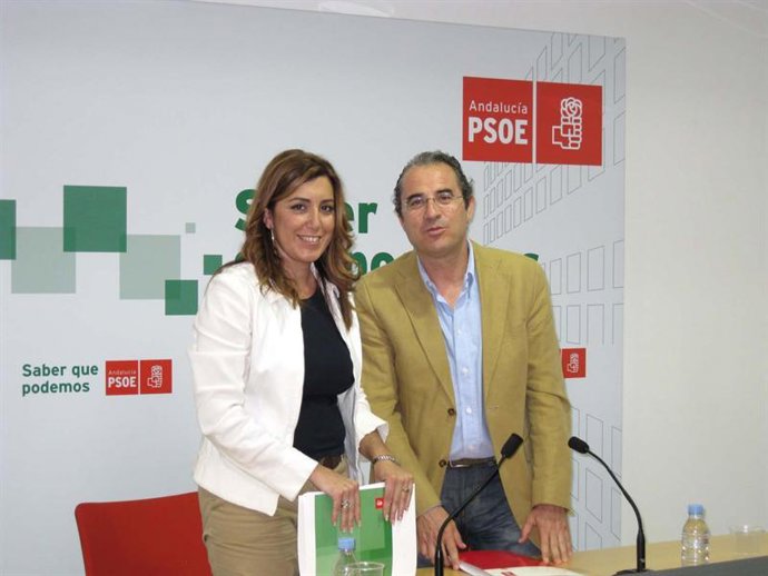 Susana Díaz, secretaria Organización del PSOE-A, y el secretario provincial del 