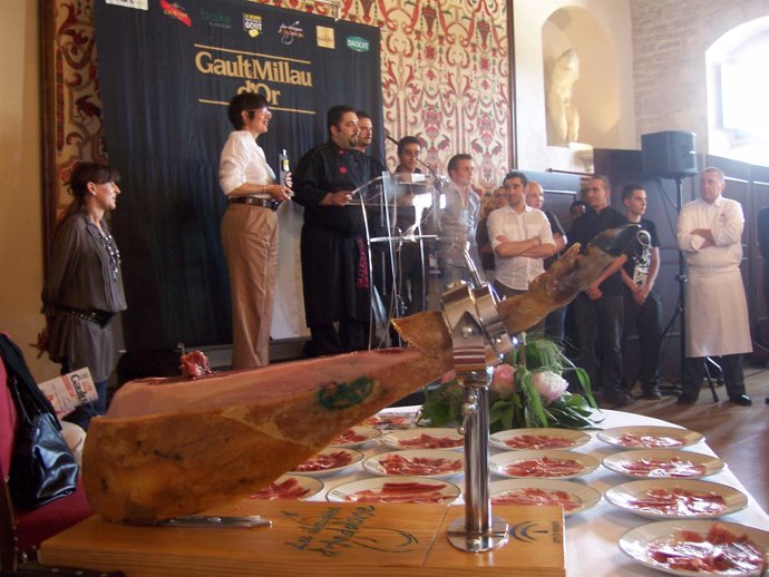 Presentación del jamón ibérico andaluz en "Gault Millau d'Or"