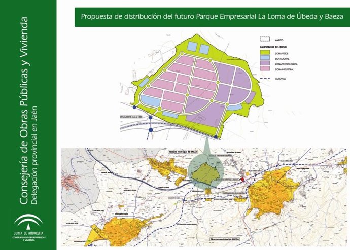 Propuesta de distribución del espacio en el futuro Parque Empresarial de La Loma